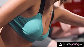 Petite 18+ Cheerleader Eliza Ibarra & Coco Lovelock Go Feral In Locker Room