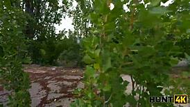 Hunt4k sexy russian slut got horny and cheated on boyfriend with stranger in public