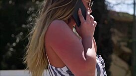 Denise Klarskov on trip to Malaga Spain where she publicly flashes