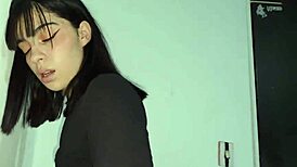 Laura in red skirt gets spanked and fucked against the wall