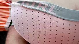 her wet panties lead to deep thrusting, squirting from her cute pussy, covering her in cum