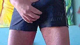 Pervy Papifachero loves how these shorts grab his cock and make him cum!