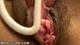 Naughty Teen Asian Babe Fondles Pussy with Various Toys in HD JAV