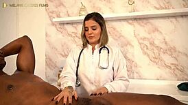 Petite Doctor Helps Bbc Patient With Erection Problem - Melanie Caceres & Boris Jackson