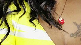 ooh, mature ebony milf masturbates with dildo and fingers for intense orgasm 😍