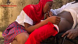 Horny School Girl Fucks Big Black Cock Outside Classroom