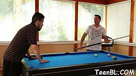 Sweet darling appreciates chap's shaft with juicy blowjob