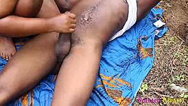 chubby girl got fucked in the bush by black cock, oh man it was wild