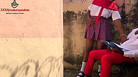 Horny School Girl Fucks Big Black Cock Outside Classroom
