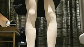 Tranny Femboy Jerks Off in Black Dress with Huge Cumshot