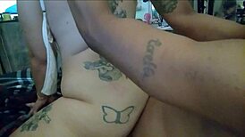 I feel the passion as sexysassy rides reverse cowgirl with her big ass.