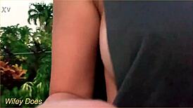 wifey daringly flashes on the street