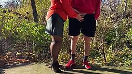 mother-in-law loves holding my dick outside while i pee in the public toilet