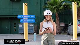 Blacked petite blonde Dylan Moore squirts on Jason's BBC