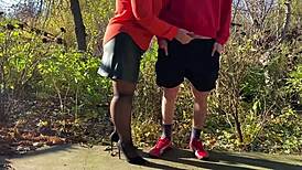 mother-in-law loves holding my dick outside while i pee in the public toilet