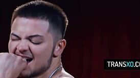 Two Shemales Seduce Trans Man in Cinema with Jade Venus Ariel Demure Nicky Zeal