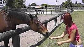Girl Gives Blowjob On Country Ranch