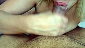 giving a delicious blowjob to husband's best friend