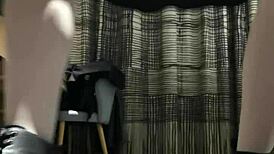 Tranny Femboy Jerks Off in Black Dress with Huge Cumshot