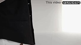 Ebony stepsister Zaawaadi craves threesome with stepbro and girlfriend