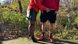 mother-in-law loves holding my dick outside while i pee in the public toilet