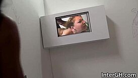 Ebony backs ass to glory hole