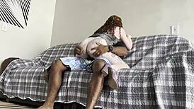 Blonde pulls panties aside and makes me cum several times inside her