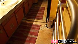 Teen stepdaughter fresh out of shower fucks stepdad POV 😏