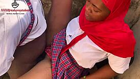 Horny School Girl Fucks Big Black Cock Outside Classroom