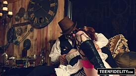 Teenfidelity Dirty Redhead Steampunk Slut Zoey Nixon Gets Rough Creampie