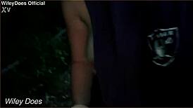 wifey daringly flashes on the street