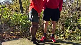 mother-in-law loves holding my dick outside while i pee in the public toilet