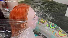 wrapped anal piss spew rimming whores nemesi and petite pixie bell get fucking messy