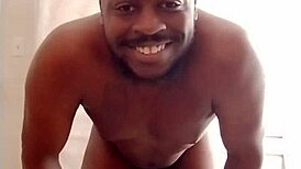 Instructor teaches more flying lessons indoors while naked for workout with anal focus.