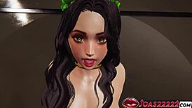 Hot Angel Anime Girl Naga Saki In 3D Hentai Big Tits Play Chair Pussy Licking Moaning Double Hole Vibrator Stimulation Squirt