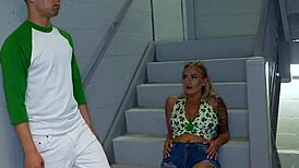 stepbrother and stepsister sneak away from the family party for outdoor sex