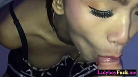Horny Ladyboy Emmy Sucks Client's Hard Cock Before He Fucks Her Tight Asshole