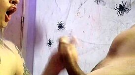 Hey, this Halloween elf loves deepthroating that black dick! 😍