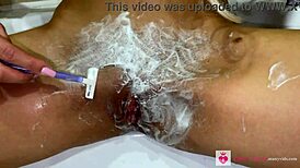 Shaving Unshaven Pussy Close Up Cute Blonde With Natural Tits Pov