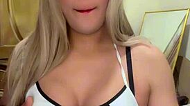 Beautiful transsexual with big schoolgirl tits