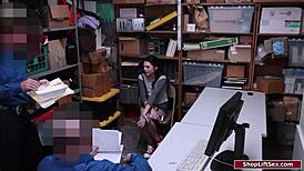 Police officers take turns fucking young shoplifter in office