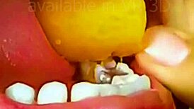 Intriguing Chew and Swallow Vore Food with Teeth Mouth Carrot Bite