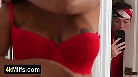 chubby ebony stepmom with huge tits can't wait to try taboo fucking