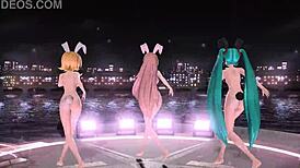 hatsune miku rin luka nude bunny costume