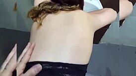 Young Latina Blows Pro in Bathroom