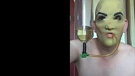 Masked Bisexual Lover Swallows Piss