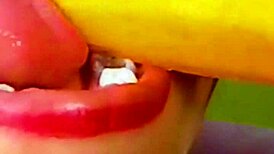 Intriguing Chew and Swallow Vore Food with Teeth Mouth Carrot Bite