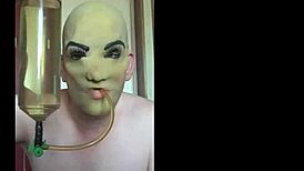 Masked Bisexual Lover Swallows Piss
