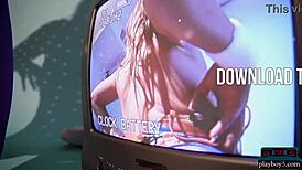 bubble butt blonde aubrey destremps workout and solo striptease for playboy