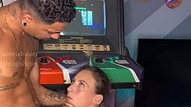 i invited my neighbor for a game, and she made me eat her pussy